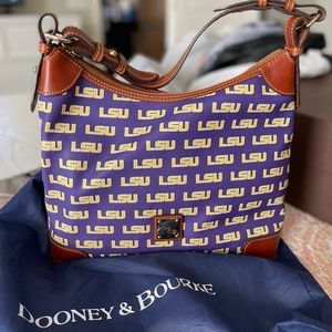 DOONEY AND BOURKE LSU (PURPLE GOLD) SHOULDER BAG